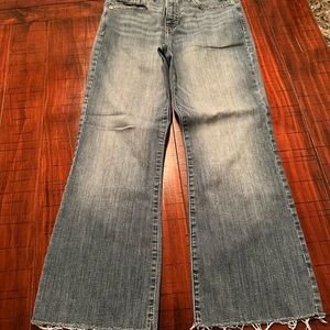 Banana Republic Cropped Raw Hem Bootcut Jeans